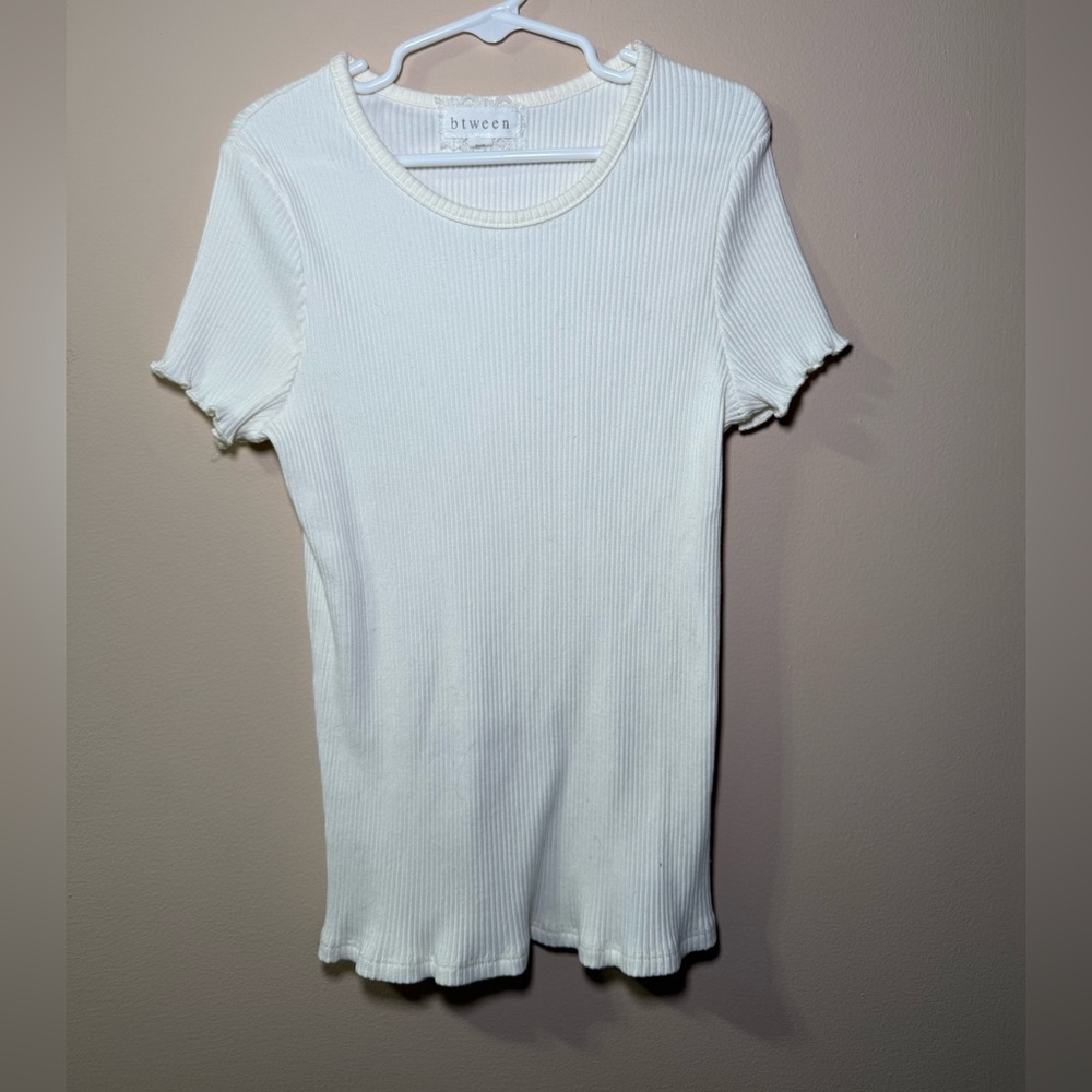 btween Ribbed White Top - Picture 5 of 5